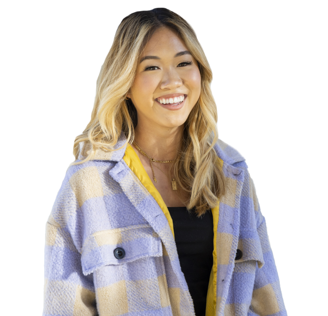A student smiling.