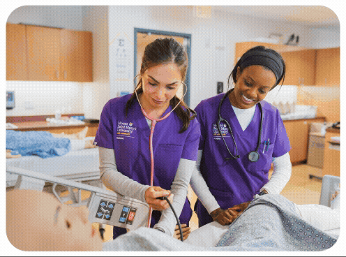 Various images of MSMU nursing students in different MSMU facilities.